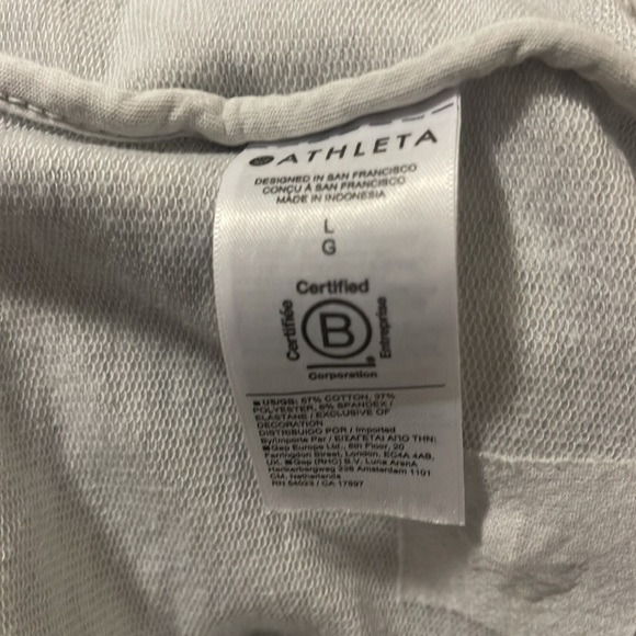 Athleta Gray Cross Front w/ Tie Sweatshirt Size Large - Picture 5 of 6